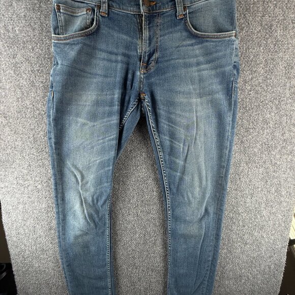 Nudie Jeans Men Denim Jeans 31x32 Tight Terry Steel Navy Stretch ACTL 31X31 - Picture 1 of 16